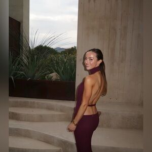 AYA MUSE halter neck maxi dress